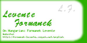 levente formanek business card